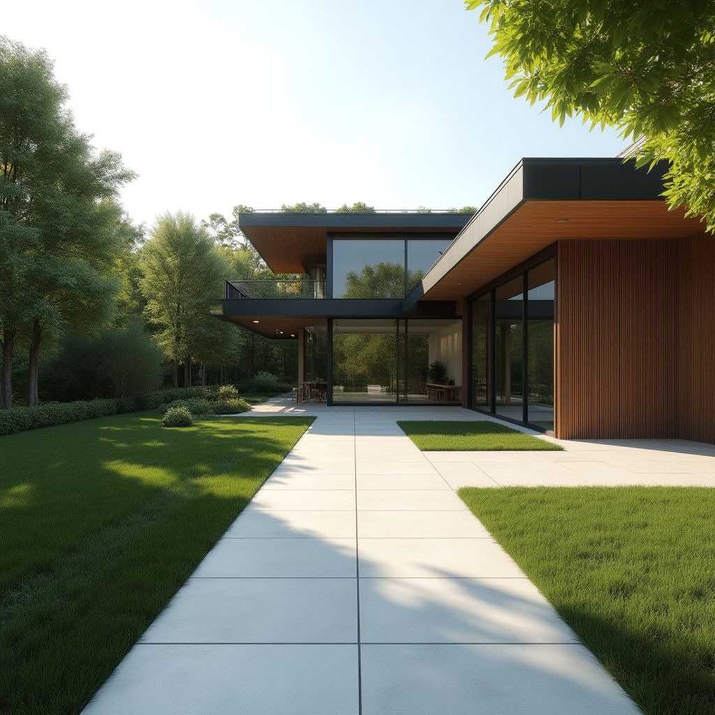 Moderner Garten mit minimalistischem Design
