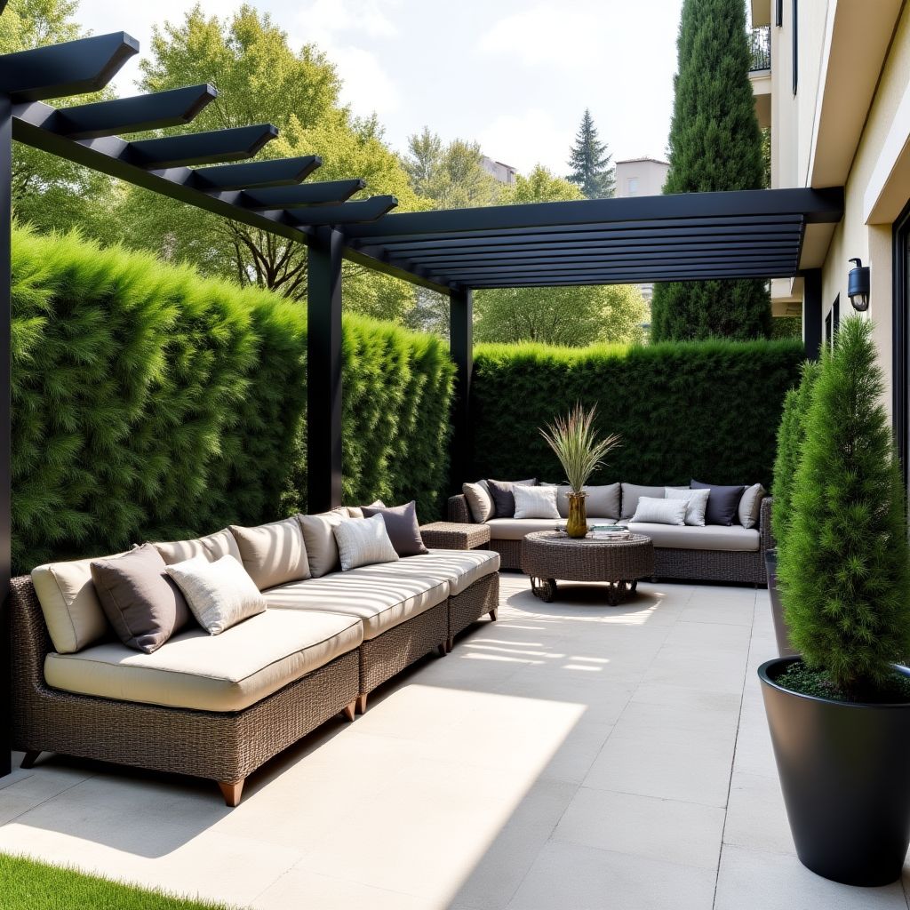 Elegante Terrassengestaltung mit Outdoor-Wohnbereich